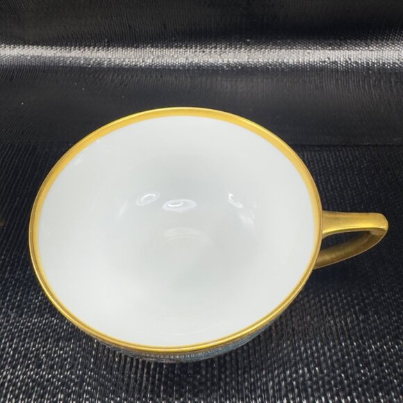 Black Knight Porcelain Fine Bone China Teacup Saucer Set Heavy Gold Pattern READ - Picture 10 of 11